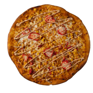 Chicken Masala Elote Pizza